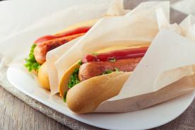Greaseproof paper for serving hot dogs